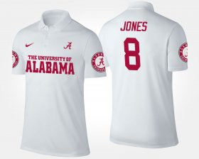 #8 Julio Jones Name and Number Alabama Crimson Tide Men's White Polo 713134-813 #8 Julio Jones Name and Number Alabama Crimson Tide Men's White Polo 713134-813