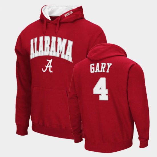 #4 Juwan Gary Arch & Logo 2.0 Bama Pullover Men\'s Crimson Hoodie 481566-649