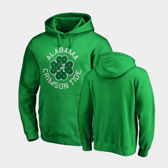 St. Patrick\'s Day Alabama Crimson Tide Luck Tradition Pullover Mens Kelly Green Hoodie 663707-857