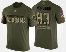 #83 Kevin Norwood Military Bama Short Sleeve With Message Mens Camo T-Shirt 739126-813