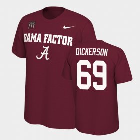 #69 Landon Dickerson College Football University of Alabama Mantra Mens Crimson T-Shirt 227693-659