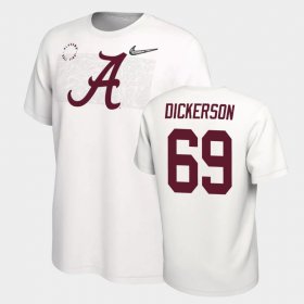 #69 Landon Dickerson College Football Alabama Playoff Mens White T-Shirts 789353-238