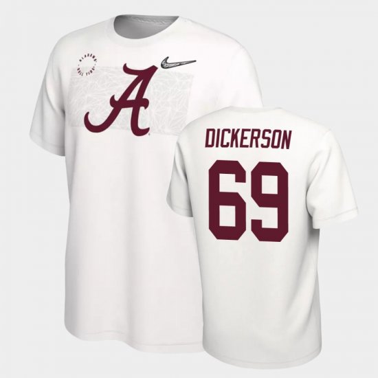 #69 Landon Dickerson College Football Alabama Playoff Mens White T-Shirts 789353-238