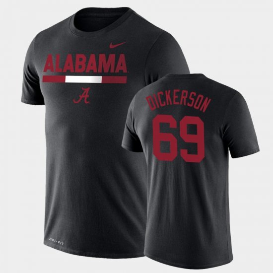 #69 Landon Dickerson Team DNA Bama Legend Performance Mens Black T-Shirts 525198-997
