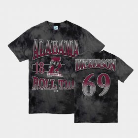 #69 Landon Dickerson Vintage Tubular Alabama Crimson Tide Mens Black T-Shirts 621222-345