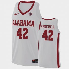 #42 Latrell Sprewell Hardwood Classics University of Alabama College Basketball Men's White Jersey 626402-736 #42 Latrell Sprewell Hardwood Classics University of Alabama College Basketball Men's White Jersey 626402-736