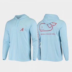 Whale Alabama Crimson Tide Hooded Long Sleeve Mens Light Blue T-Shirts 407814-348