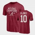 #10 Mac Jones 2020 National Champions Alabama Tri-Blend Men's Crimson T-Shirts 657476-181