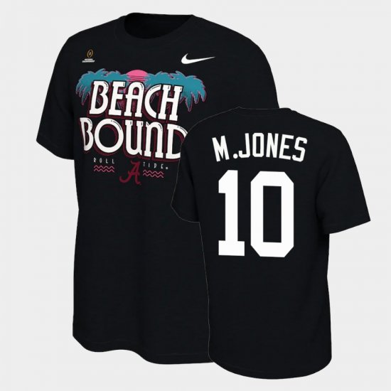 #10 Mac Jones 2021 National Championship University of Alabama Bound College Football Playoff Men\'s Black T-Shirts 998594-703