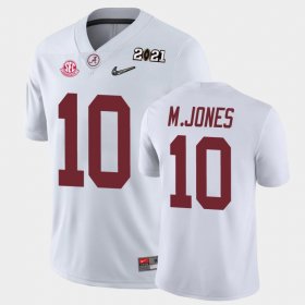 #10 Mac Jones 2021 National Championship Alabama Men's White Jerseys 497782-567