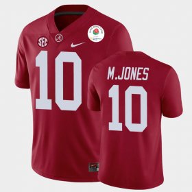 #10 Mac Jones 2021 Rose Bowl University of Alabama College Football Men's Crimson Jersey 866210-201