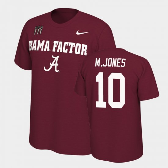 #10 Mac Jones College Football Alabama Mantra Mens Crimson T-Shirt 377053-569