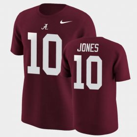 #10 Mac Jones College Football Alabama Crimson Tide Name & Number Men's Crimson T-Shirts 157715-500