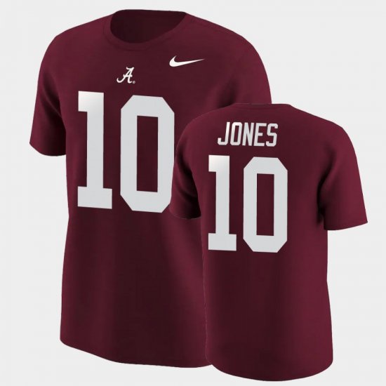 #10 Mac Jones College Football Alabama Crimson Tide Name & Number Men\'s Crimson T-Shirts 157715-500