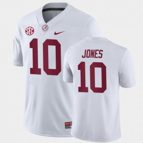 #10 Mac Jones College Football Alabama Crimson Tide Away Game Men's White Jerseys 257479-466