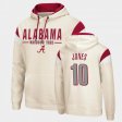 #10 Mac Jones Fortress Bama Pullover Men's Cream Hoodies 754973-589