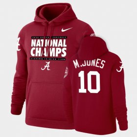 #10 Mac Jones 2020 National Champions Bama Pullover Men's Crimson Hoodies 159029-570