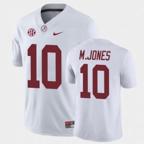 #10 Mac Jones Game Alabama College Football Mens White Jersey 370221-755