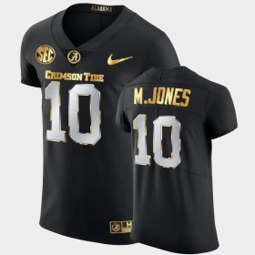#10 Mac Jones Golden Edition Alabama 2020-21 Authentic Men Black Jersey 748398-190
