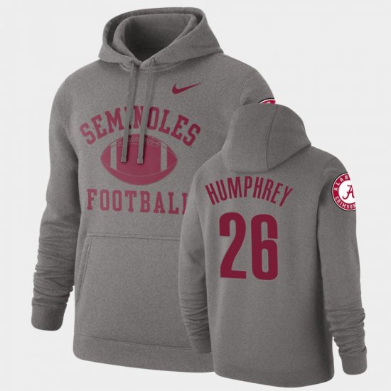#26 Marlon Humphrey Retro Football Bama Pullover Men\'s Heathered Gray Hoodie 354257-941