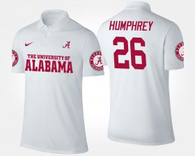 #26 Marlon Humphrey Name and Number Alabama Men White Polo 417920-390