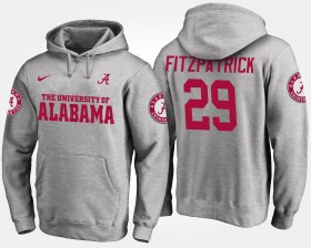 #29 Minkah Fitzpatrick Name and Number Alabama Men Gray Hoodies 720924-915