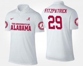 #29 Minkah Fitzpatrick Name and Number University of Alabama Men's White Polo 746113-275