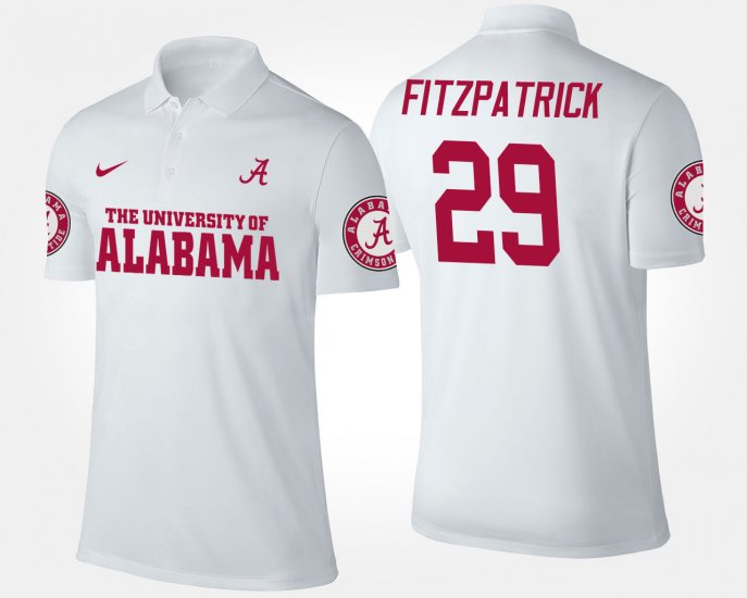 #29 Minkah Fitzpatrick Name and Number University of Alabama Men\'s White Polo 746113-275