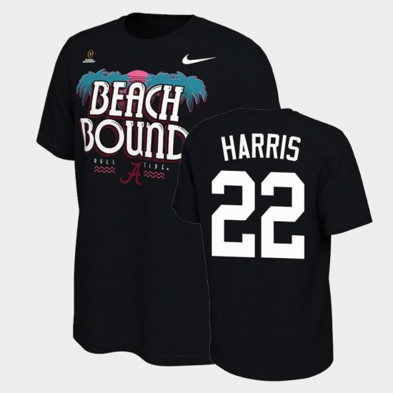 #22 Najee Harris 2021 National Championship Bama Bound College Football Playoff Mens Black T-Shirt 292561-462