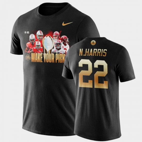 #22 Najee Harris 2021 National Championship University of Alabama Make Your Pick Matchup Men Black T-Shirt 606305-795