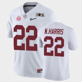 #22 Najee Harris 2021 National Championship University of Alabama Men White Jersey 525108-910