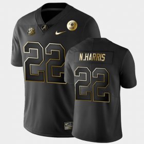 #22 Najee Harris 2021 Rose Bowl Bama Golden Edition Men Black Jersey 328225-421