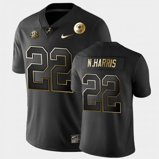 #22 Najee Harris 2021 Rose Bowl Bama Golden Edition Men Black Jersey 328225-421