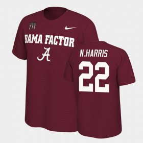 #22 Najee Harris College Football University of Alabama Mantra Men Crimson T-Shirt 479208-799
