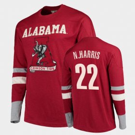 #22 Najee Harris Old School Alabama Football Long Sleeve Men's Crimson T-Shirt 234763-649