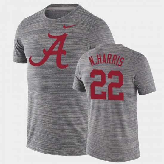 #22 Najee Harris GFX Velocity University of Alabama Velocity Performance Mens Charcoal T-Shirts 242720-464