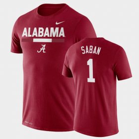 #1 Nick Saban Team DNA Alabama Crimson Tide Legend Performance Mens Crimson T-Shirts 123894-382