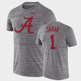#1 Nick Saban GFX Velocity University of Alabama Velocity Performance Men Charcoal T-Shirts 228103-459