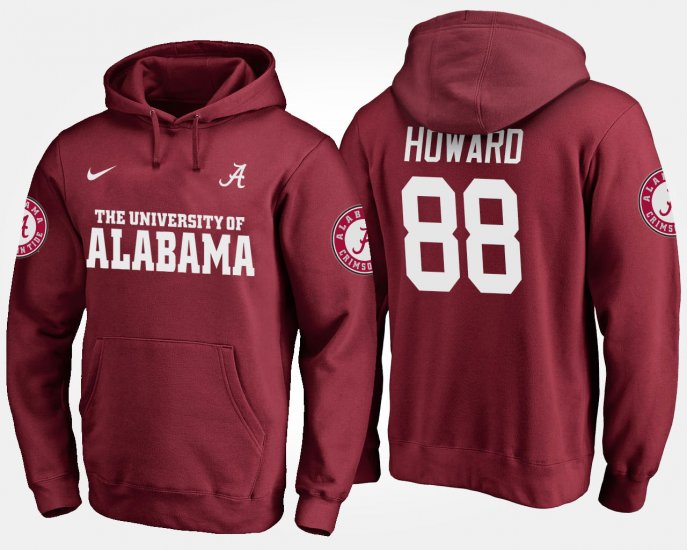 #88 O.J. Howard Name and Number Bama Men\'s Crimson Hoodie 993219-501
