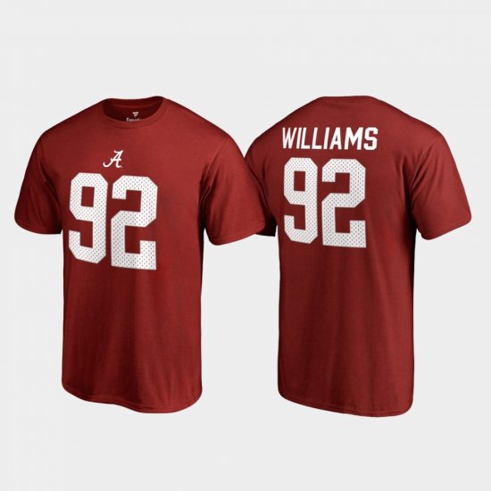 #92 Quinnen Williams College Legends Bama Name & Number Mens Crimson T-Shirts 421661-580