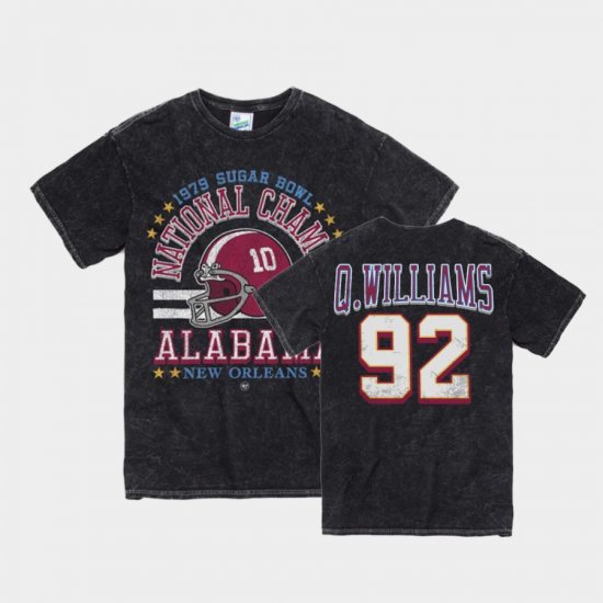 #92 Quinnen Williams Vintage Tubular Bama 1979 Sugar Bowl Men Black T-Shirt 524514-867