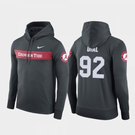 #92 Quinton Dial Sideline Seismic Bama Football Performance Men Anthracite Hoodies 952728-772