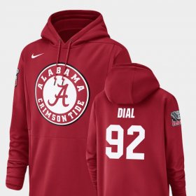 #92 Quinton Dial Champ Drive Alabama Football Performance Men's Crimson Hoodies 907881-945