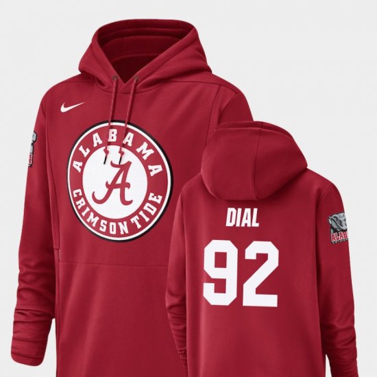 #92 Quinton Dial Champ Drive Alabama Football Performance Men\'s Crimson Hoodies 907881-945