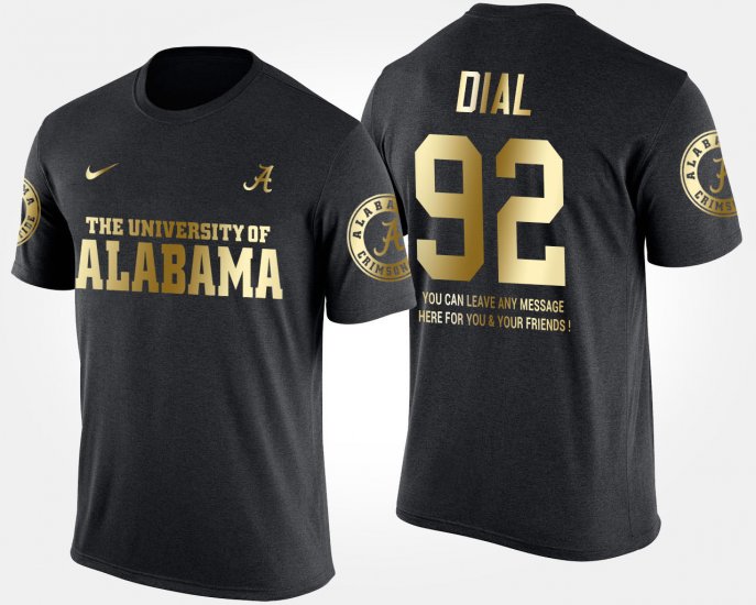 #92 Quinton Dial Gold Limited University of Alabama Short Sleeve With Message Men\'s Black T-Shirt 929471-490