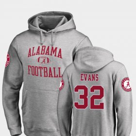#32 Rashaan Evans Neutral Zone Bama College Football Mens Ash Hoodie 210624-638