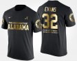#32 Rashaan Evans Gold Limited Alabama Crimson Tide Short Sleeve With Message Men's Black T-Shirts 510926-651