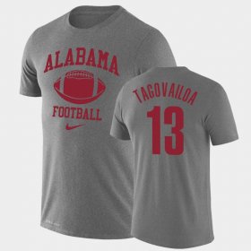 #13 Tua Tagovailoa Retro Football Alabama Legend Performance Men Heathered Gray T-Shirts 894467-496