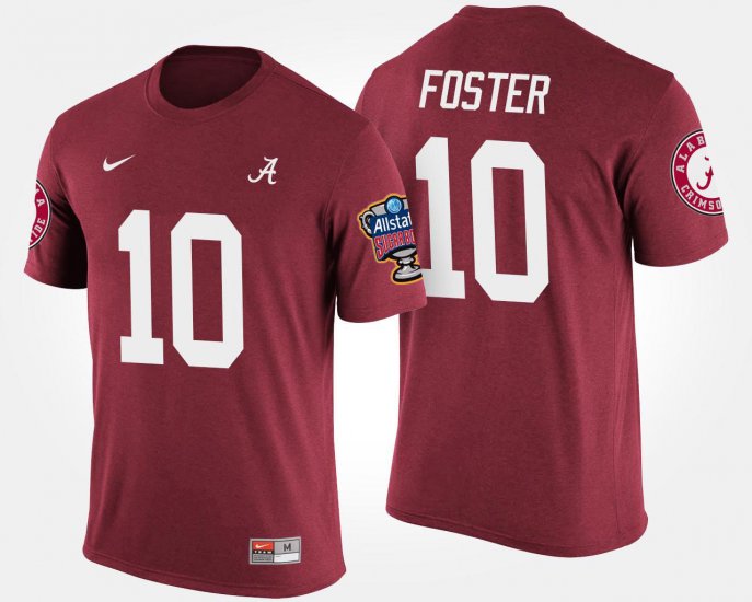 #10 Reuben Foster Bowl Game Alabama Sugar Bowl Men\'s Crimson T-Shirt 682726-589