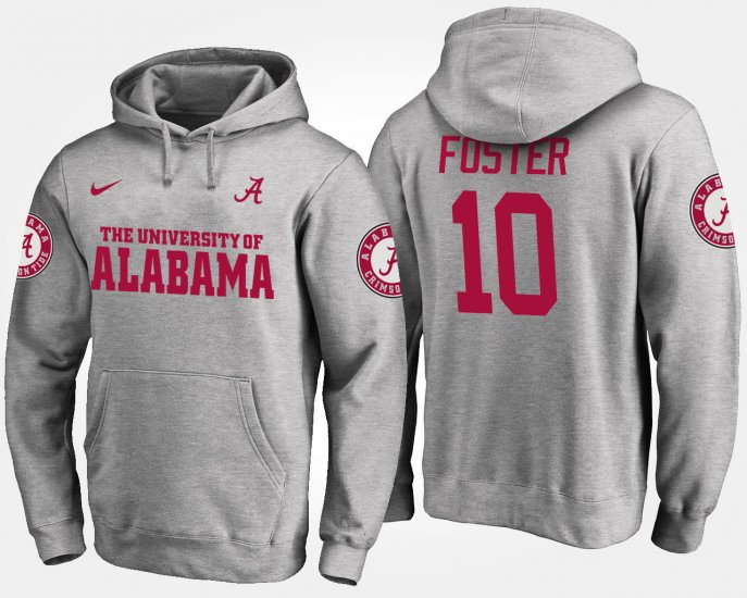 #10 Reuben Foster Name and Number Bama Men Gray Hoodie 525561-428